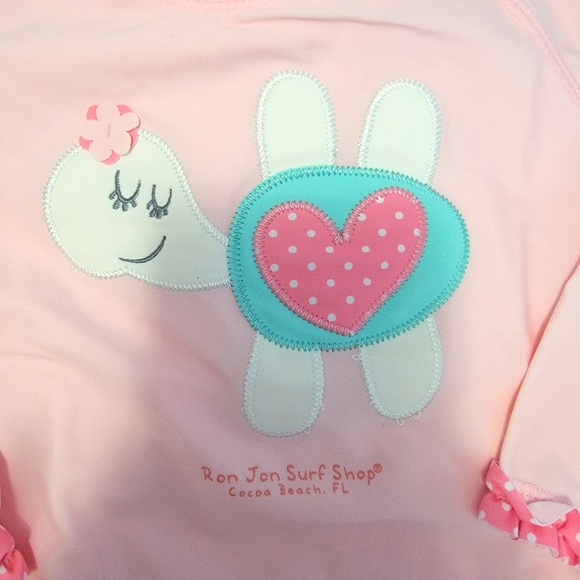 Ron Jon Surf Shop girls swim suit, two-piece, long sleeve rash guard with skort - Picture 2 of 6